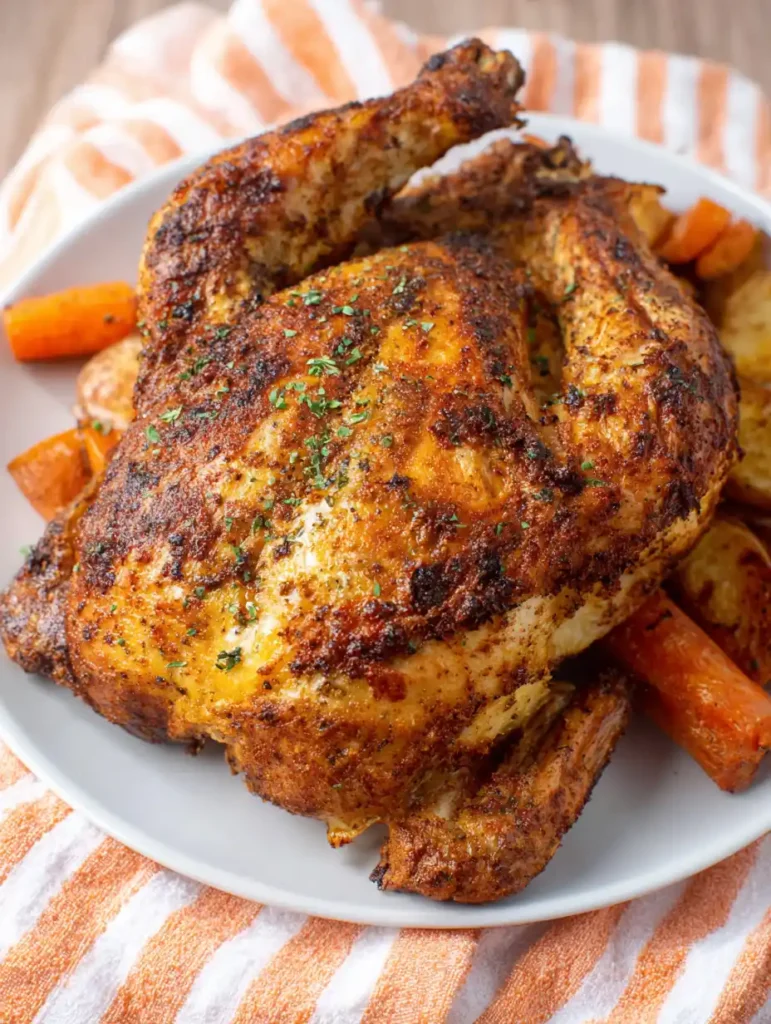 Perfect Air Fryer Half Chicken Recipe (Juicy & Crispy Skin) 28 air fryer half chicken served