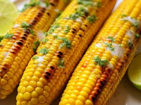 15 Minutes Air Fryer Corn on the Cob – Quick & Juicy 38 Golden air fryer corn on the cob close up