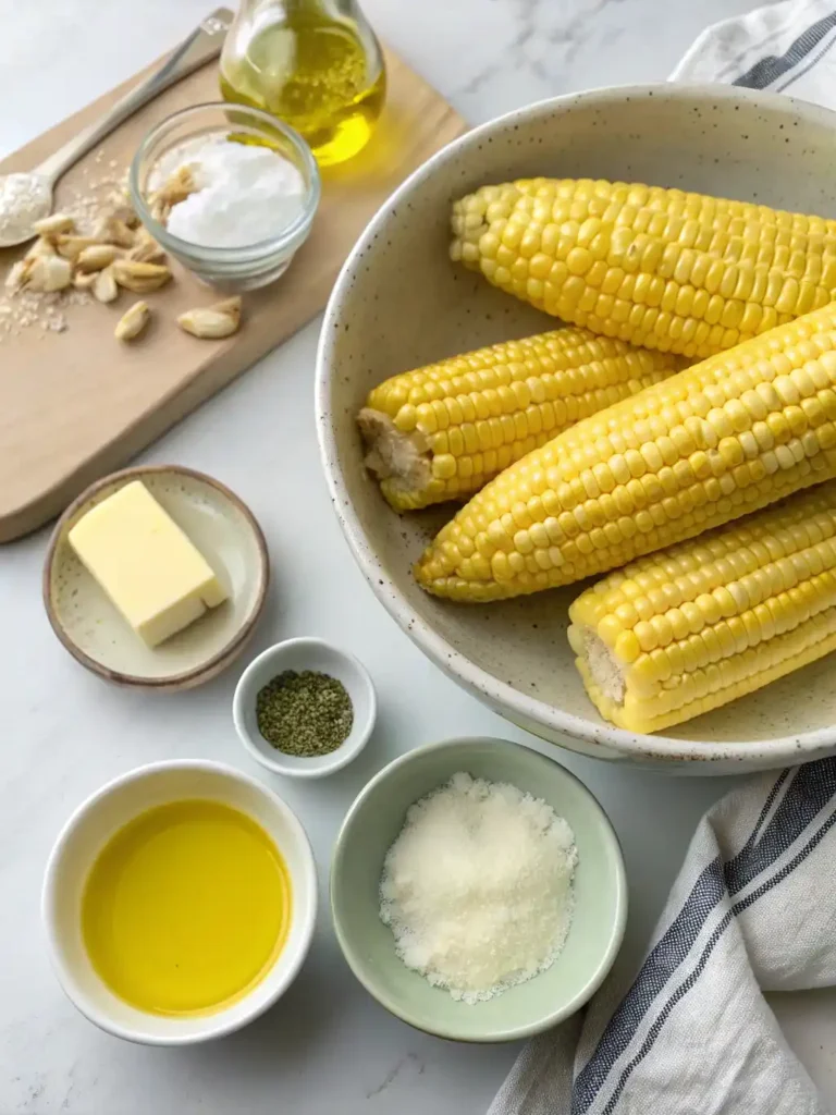 15 Minutes Air Fryer Corn on the Cob – Quick & Juicy 26 Fresh corn and ingredients for air fryer corn on the cob