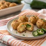 Crispy air fryer jalapeno popper bites with golden coating