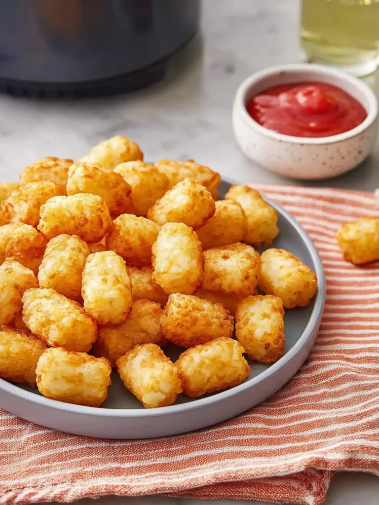 Air Fryer Tater Tots – Crispy & Easy Snack 25 Crispy golden air fryer tater tots on a plate