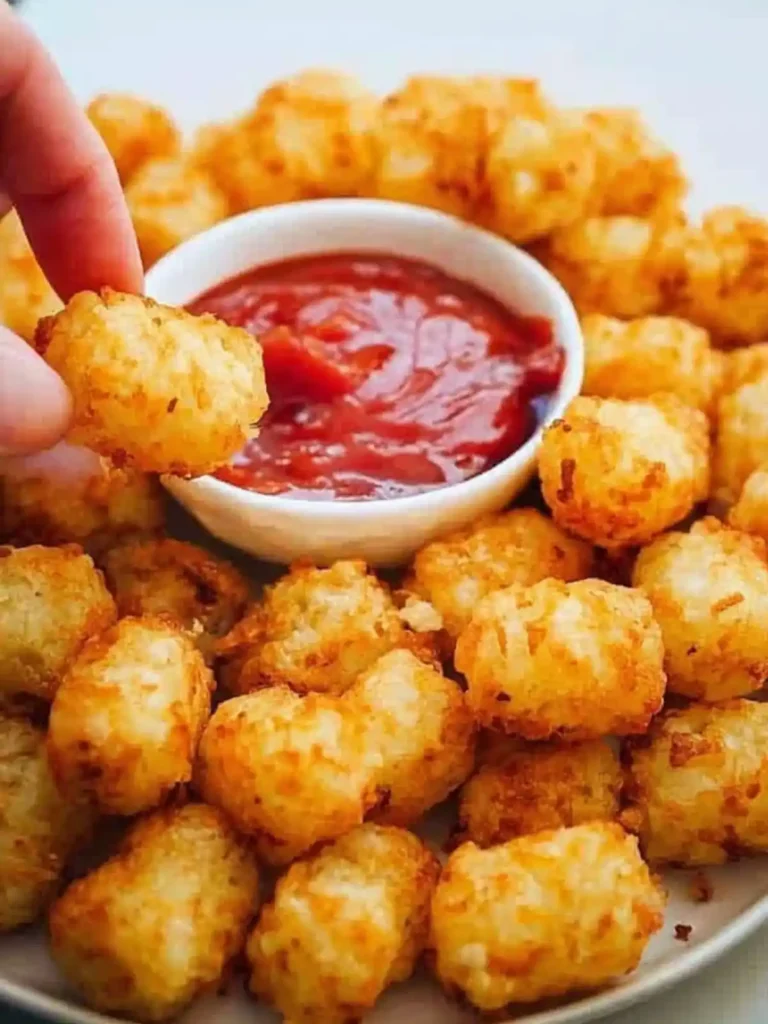 Air Fryer Tater Tots – Crispy & Easy Snack 27 Air fryer tater tots served with ketchup