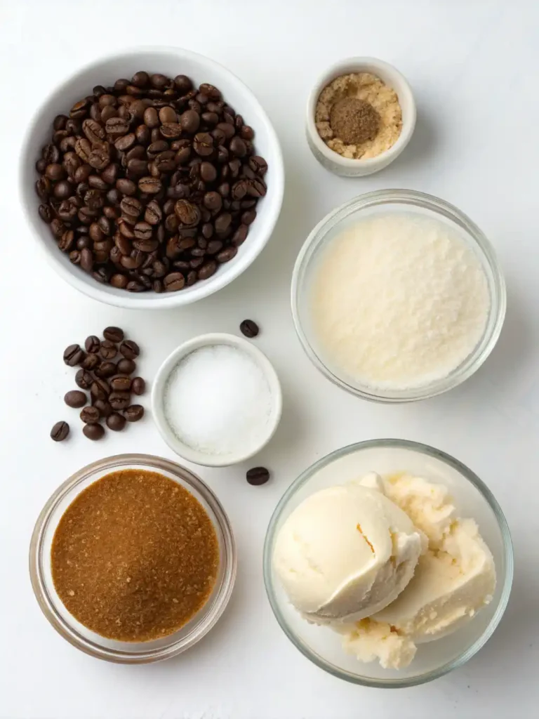 Ingredients for Ninja Creami coffee ice cream