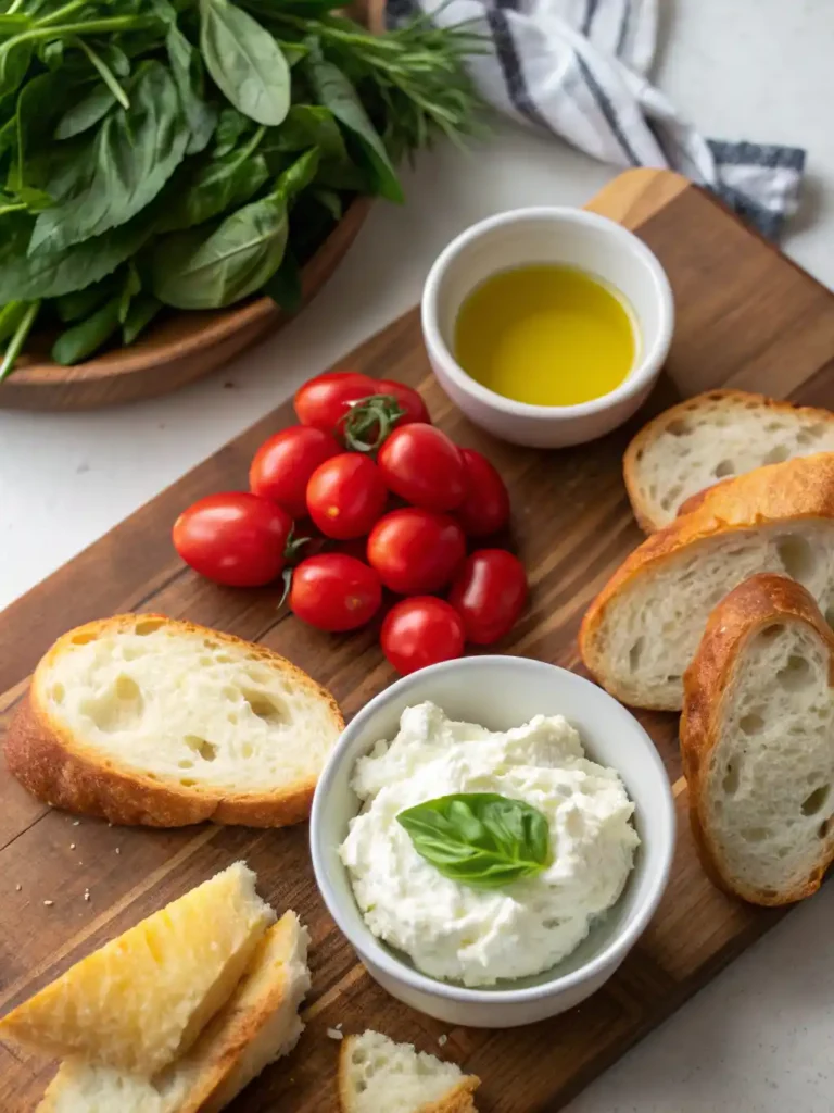 Whipped Ricotta Crostini ingredients