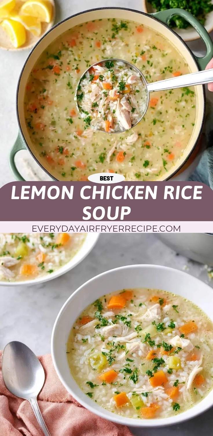 lemon chicken rice soup pinterest