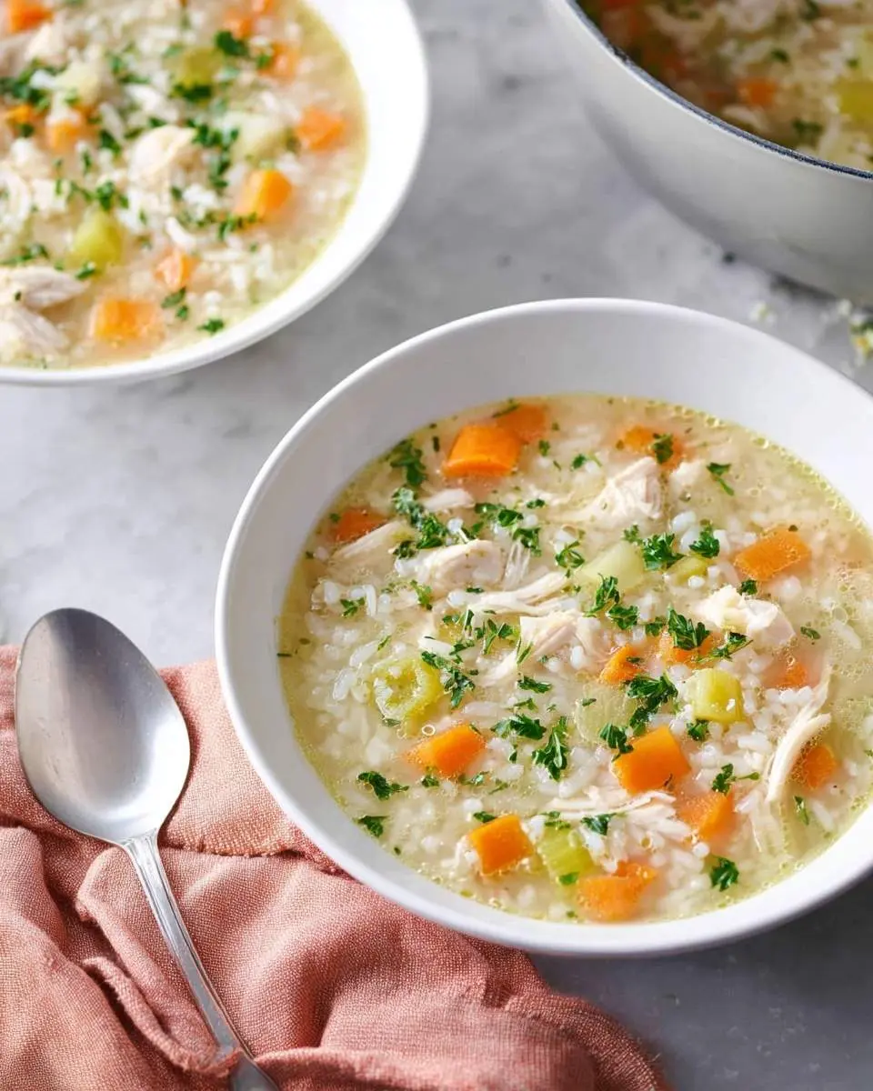lemon chicken rice soup