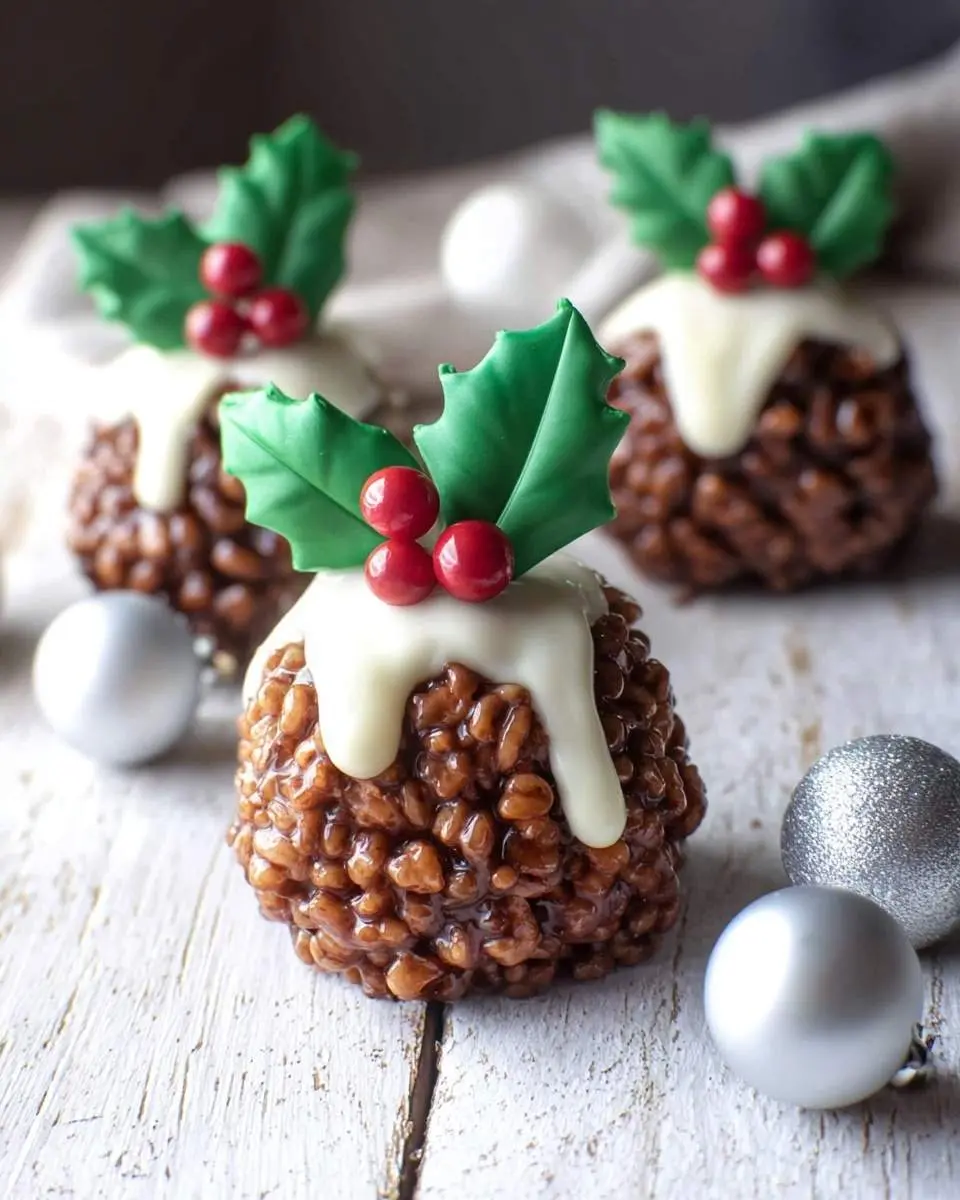rice krispie christmas puddings