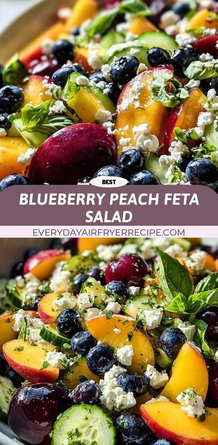 blueberry peach feta salad pinterest