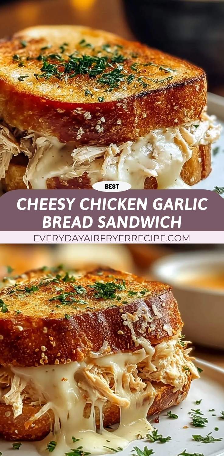 cheesy chicken garlic bread sandwich pinterest