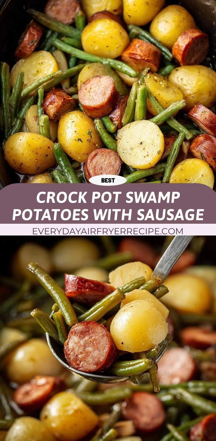 crock pot swamp potatoes with sausage pinterest