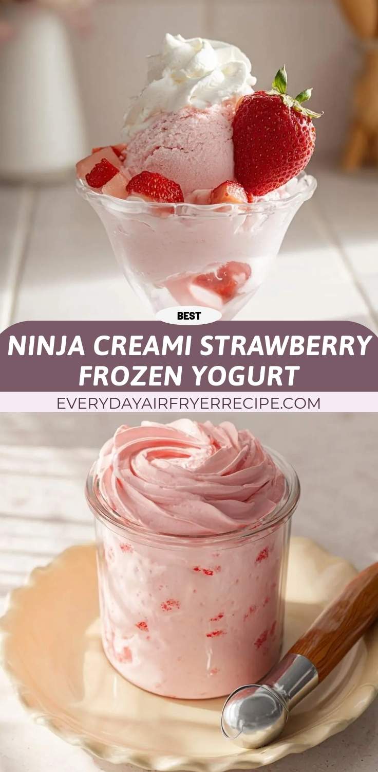 ninja creami strawberry frozen yogurt pinterest