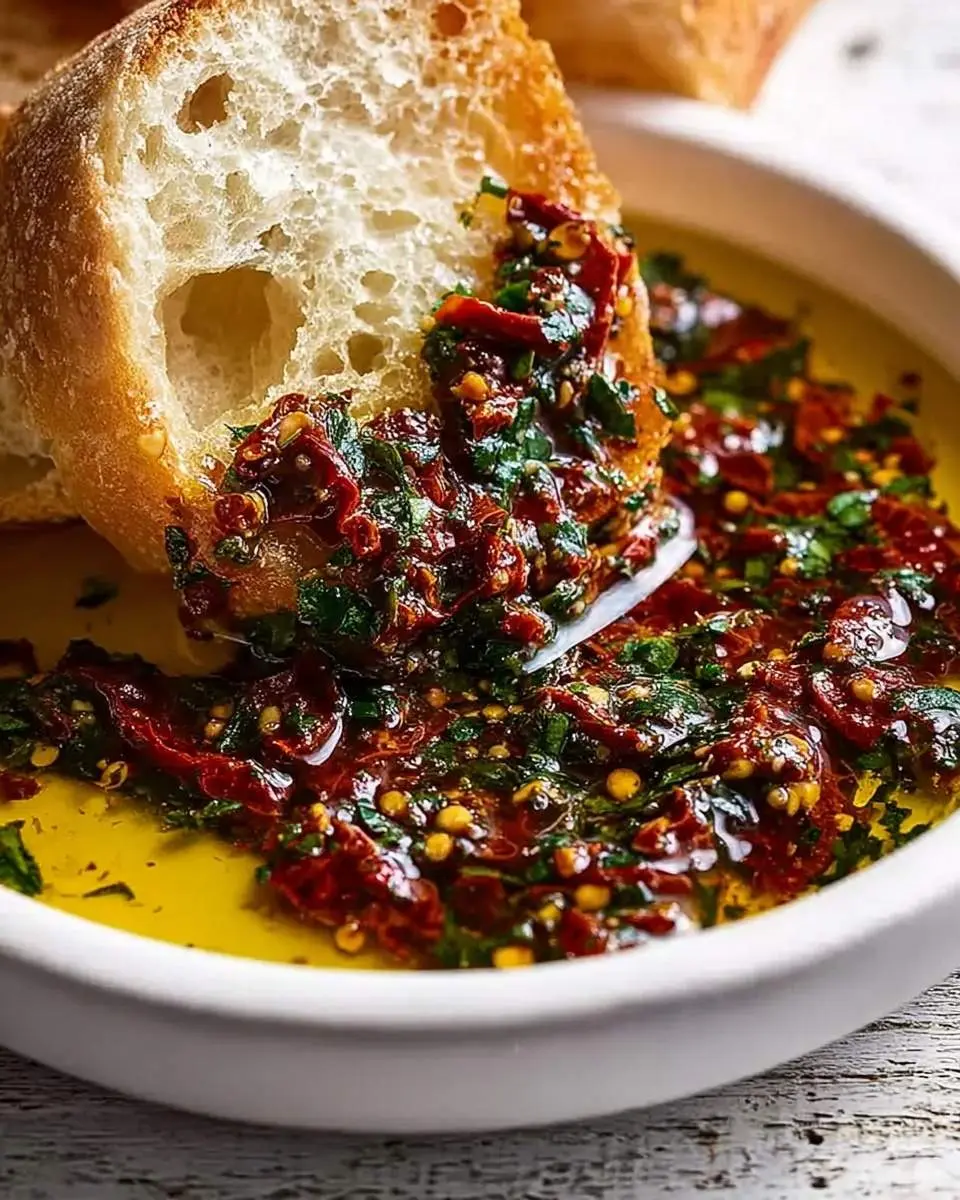 sun dried tomato garlic olive oil dip
