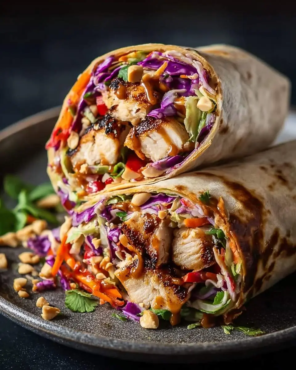 thai peanut chicken wraps recipe