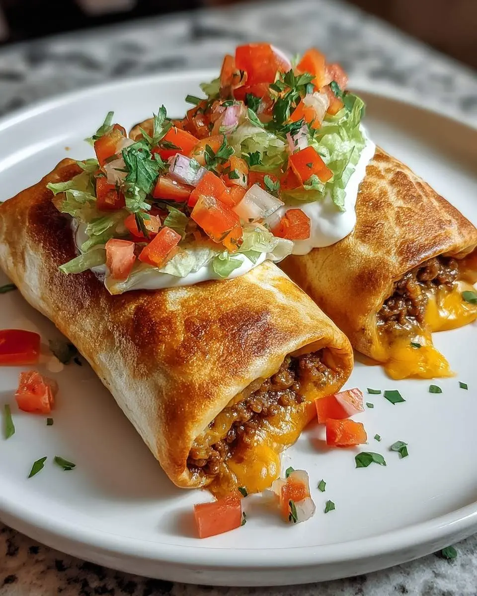 beef and cheese chimichangas