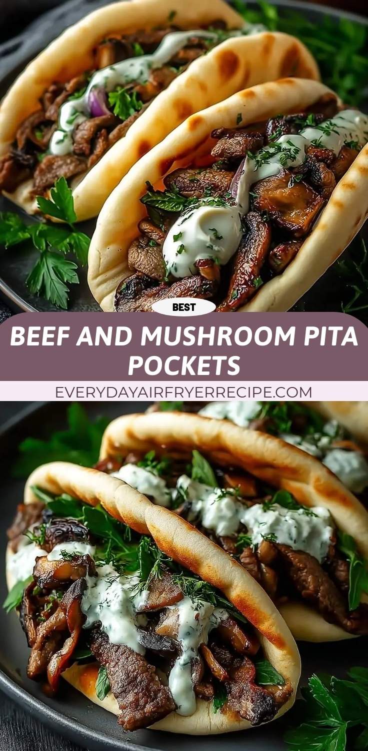 beef and mushroom pita pockets pinterest