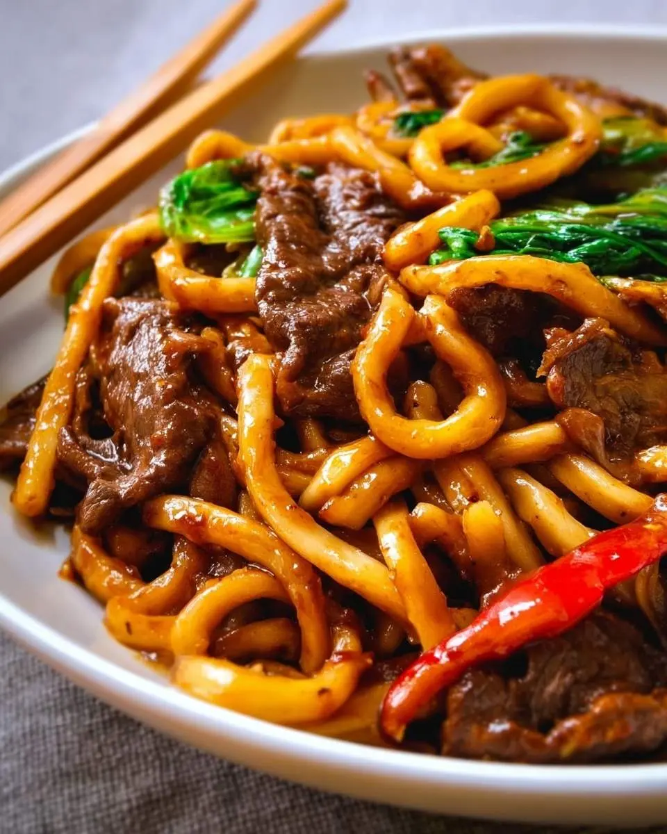 beef black pepper udon