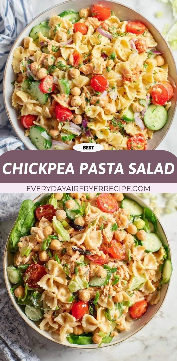 chickpea pasta salad pinterest