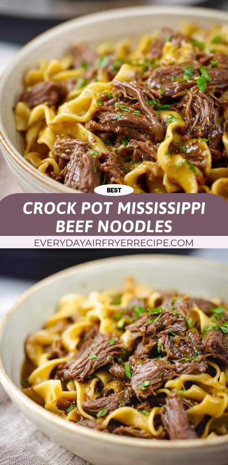 crock pot mississippi beef noodles pinterest
