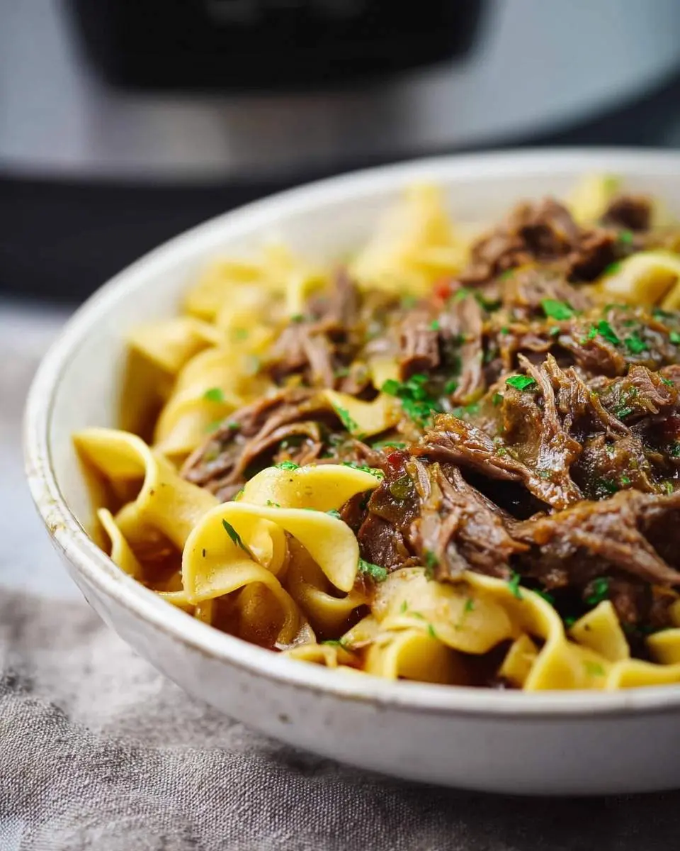 crock pot mississippi beef noodles recipe