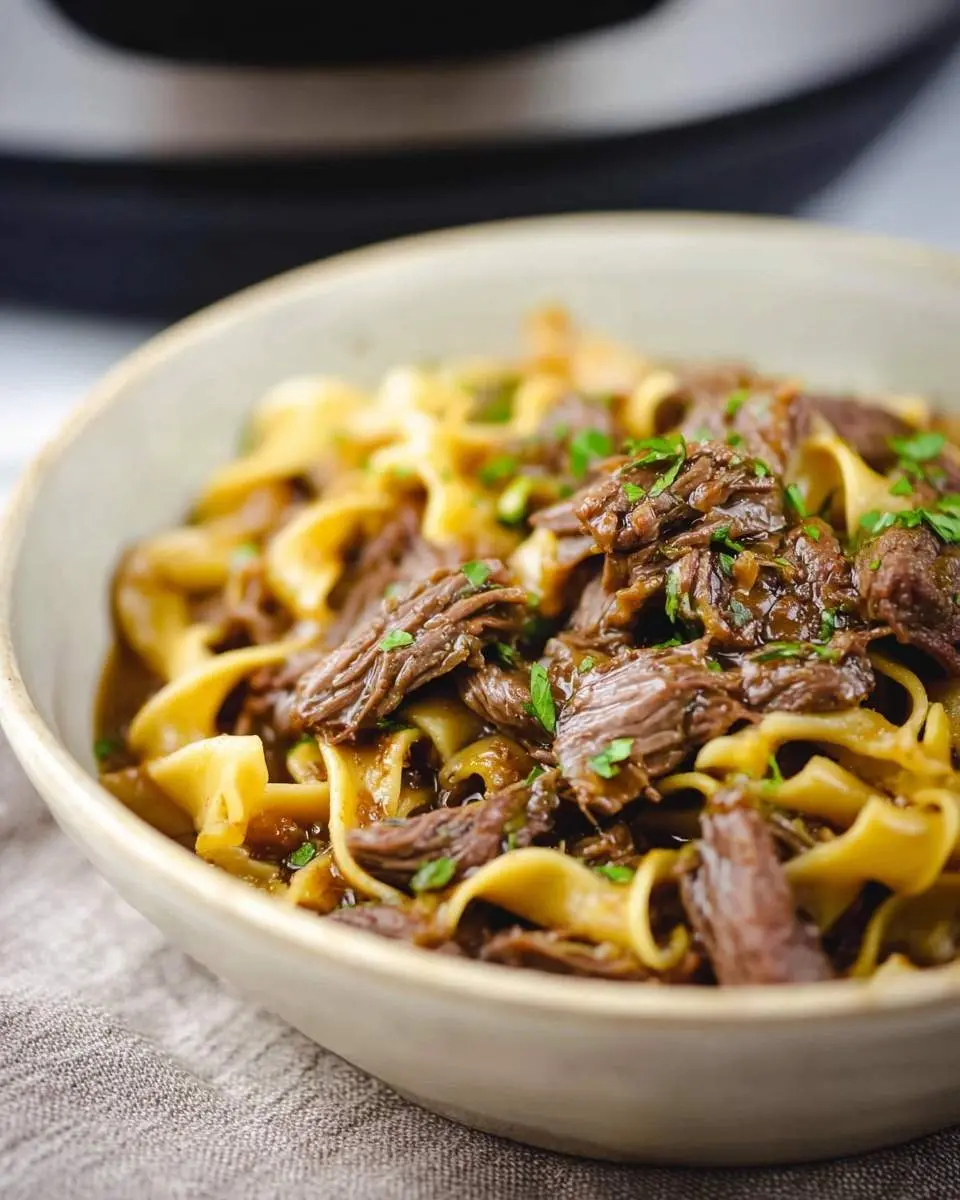 crock pot mississippi beef noodles