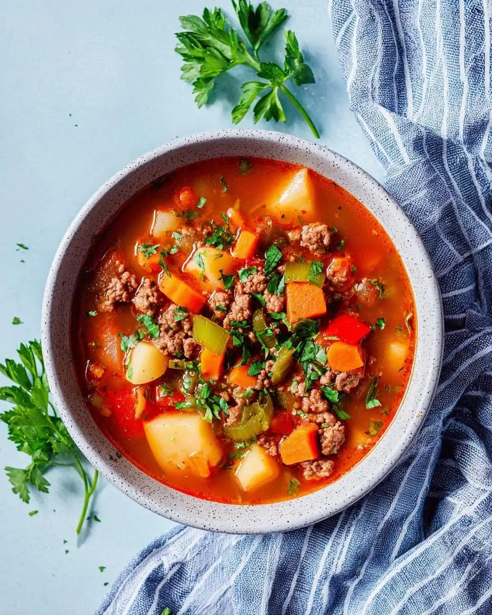 crockpot hamburger soup recipe