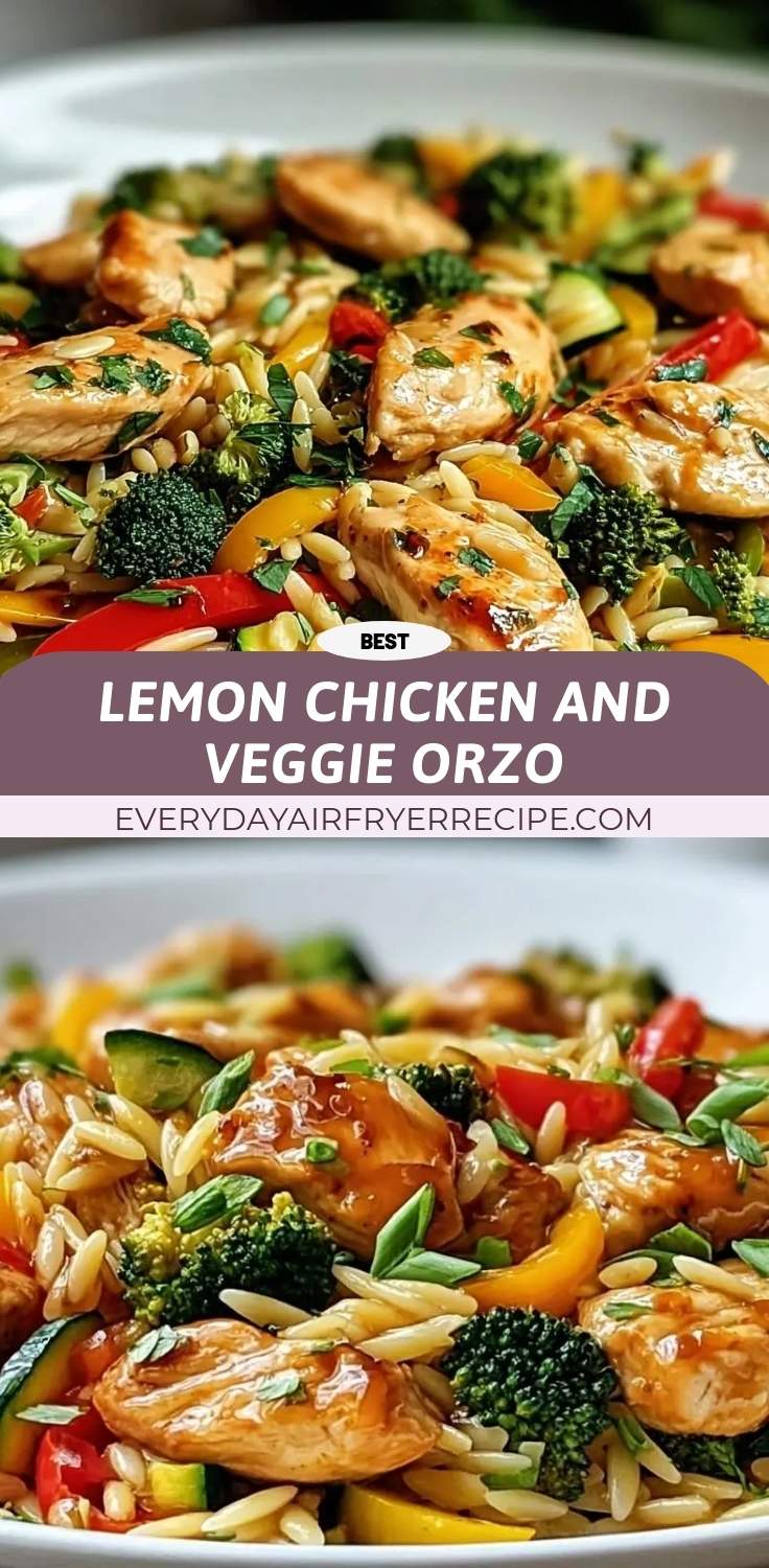 lemon chicken and veggie orzo pinterest