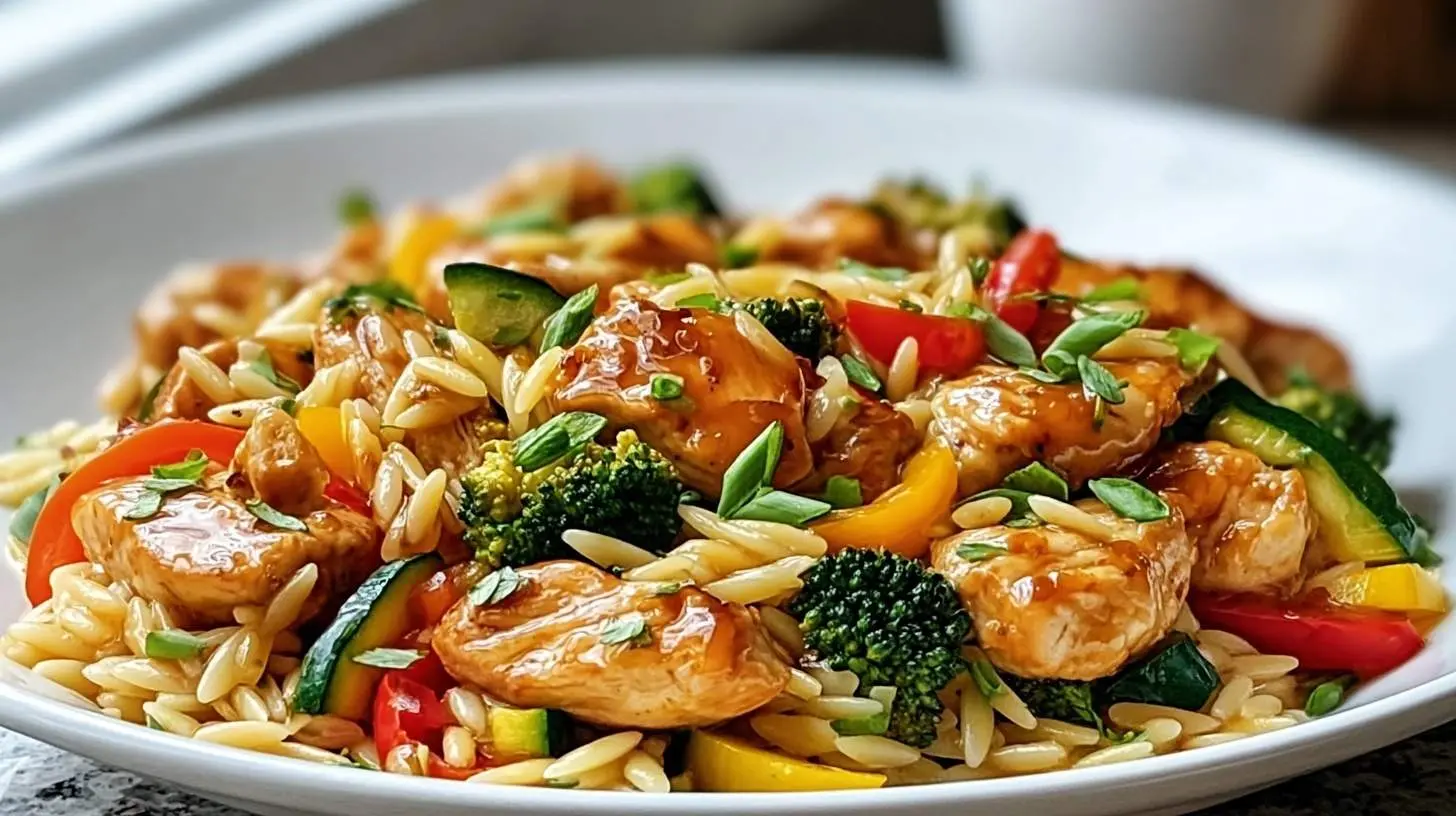 lemon chicken and veggie orzo