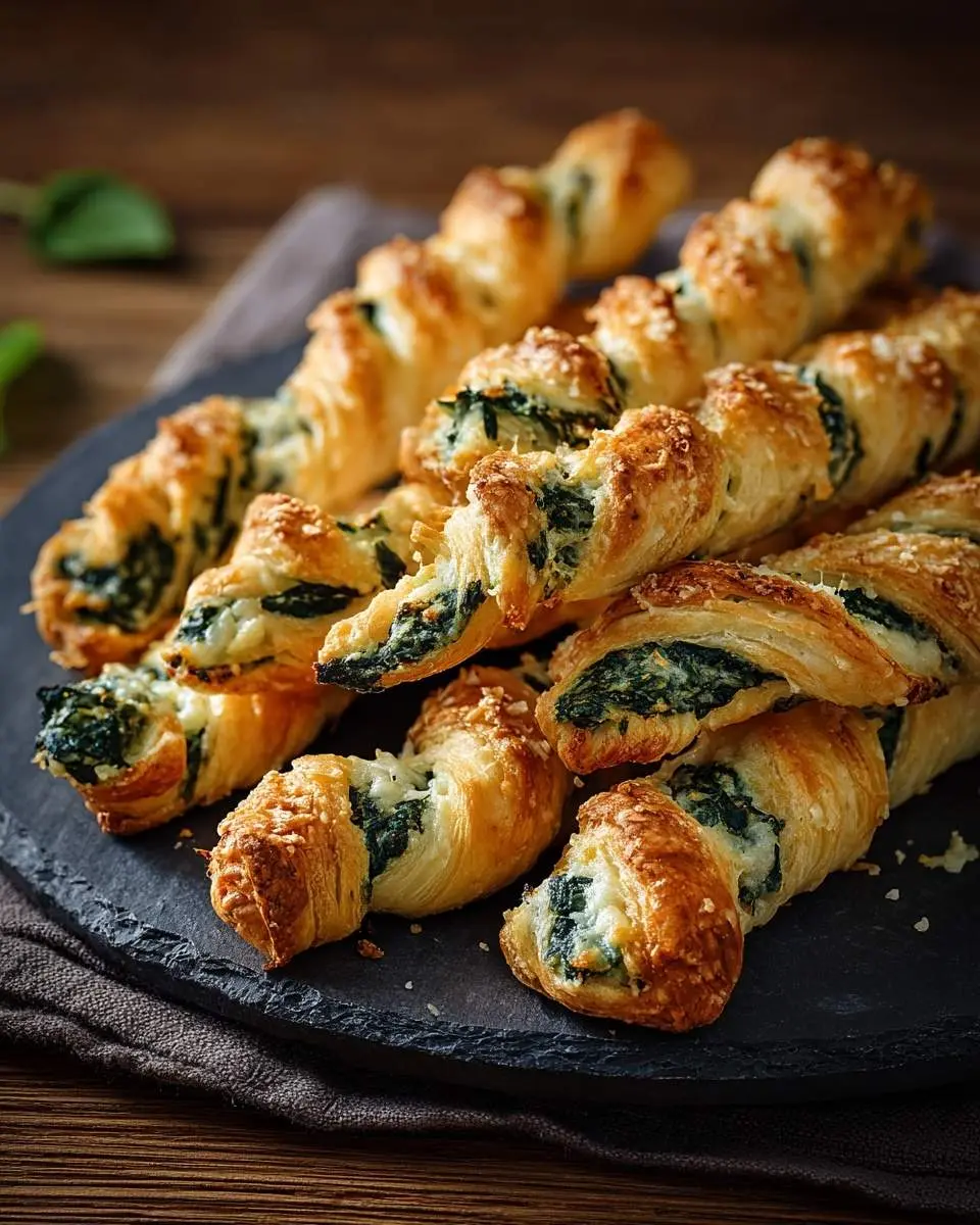 parmesan and spinach cheese twists
