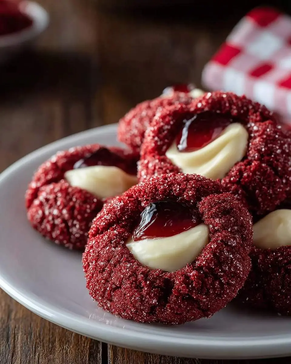 red velvet thumbprint cookies recipe