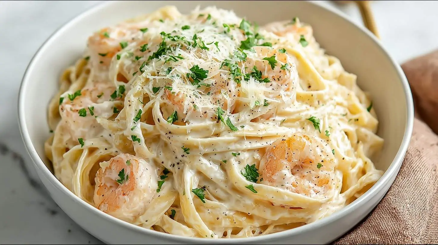 shrimp alfredo fettuccine