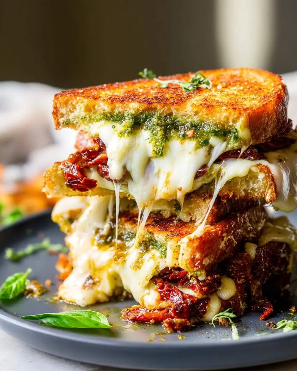 sun dried tomato pesto grilled cheese 1
