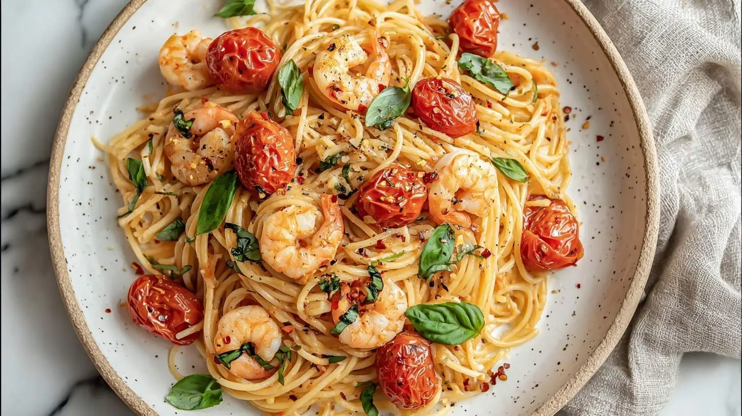 tomato basil shrimp pasta