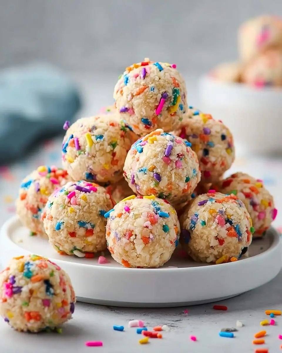 birthday cake protein balls