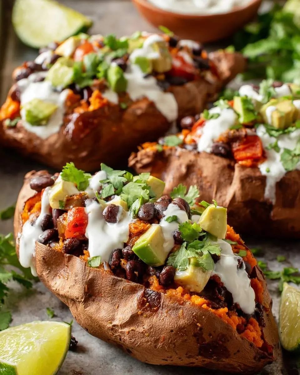 black bean stuffed sweet potatoes