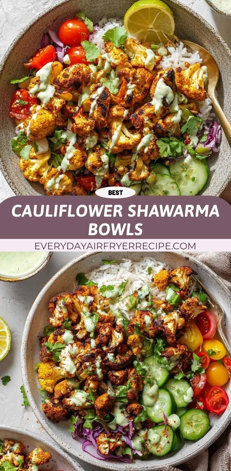 cauliflower shawarma bowls pinterest