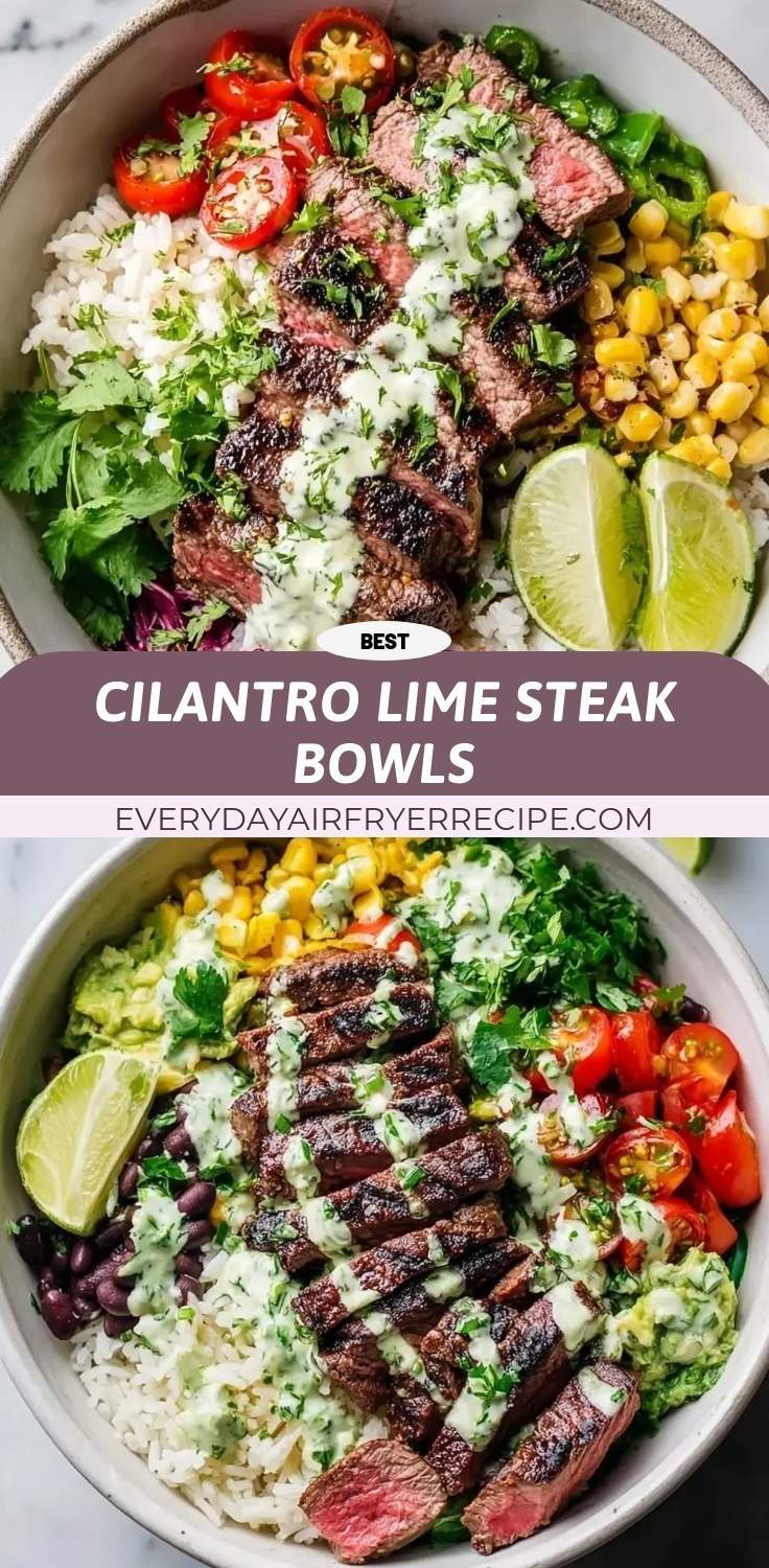 cilantro lime steak bowls pinterest