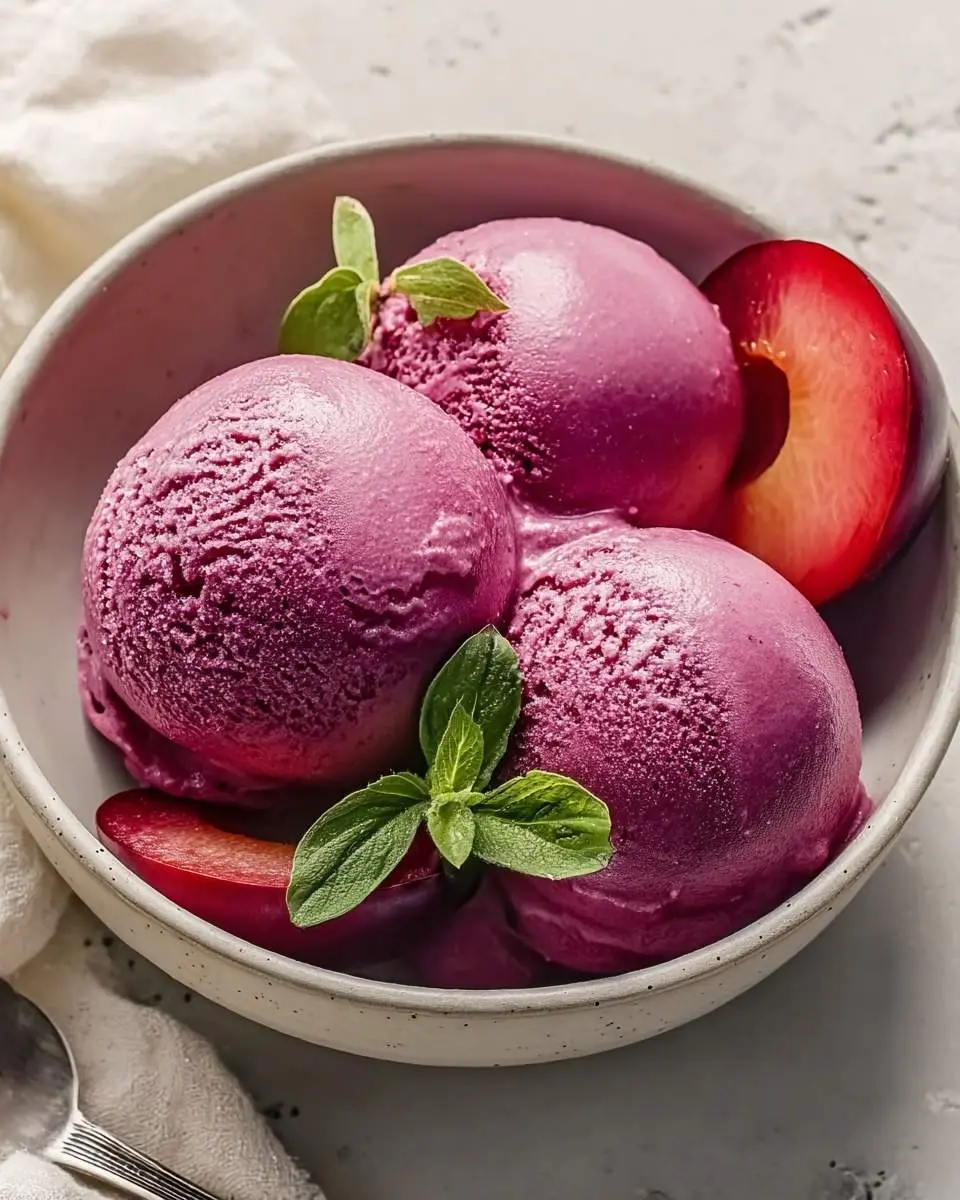 creamy cardamom plum sorbet recipe