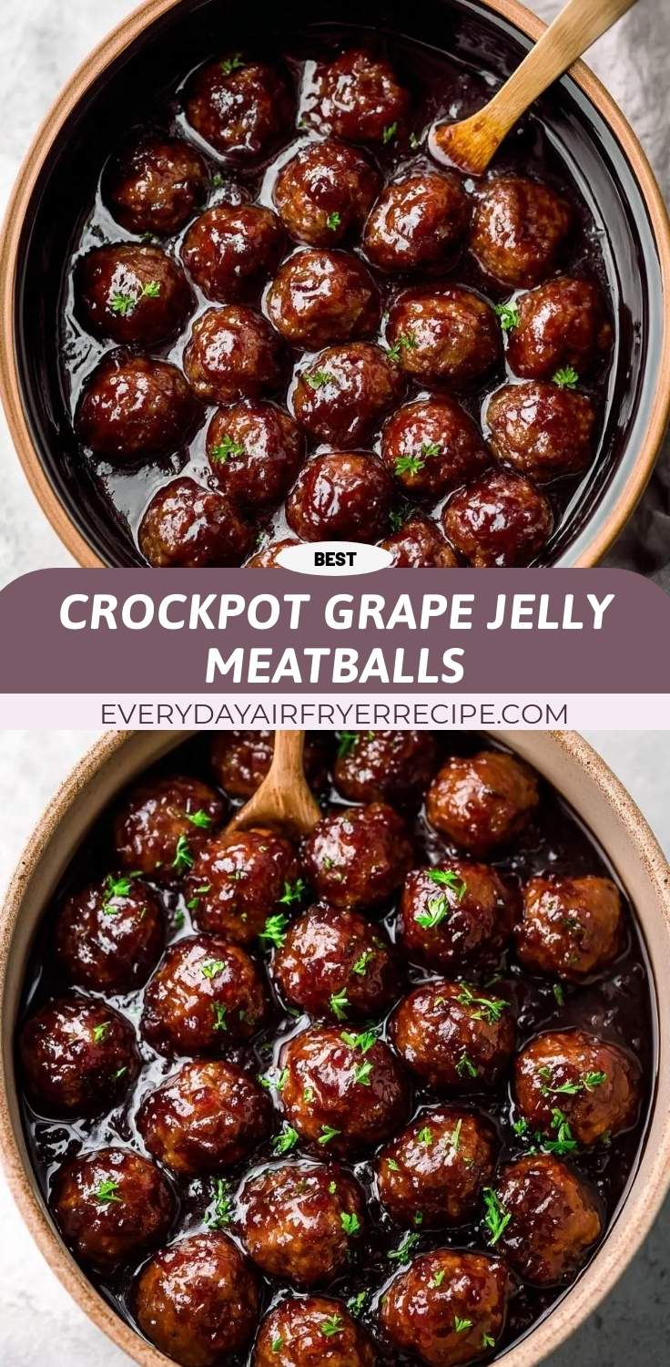 crockpot grape jelly meatballs pinterest