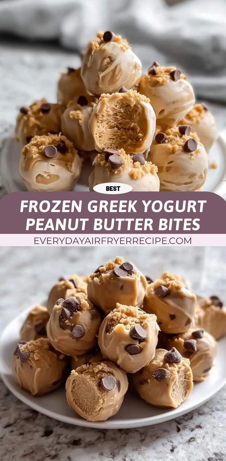 frozen greek yogurt peanut butter bites pinterest