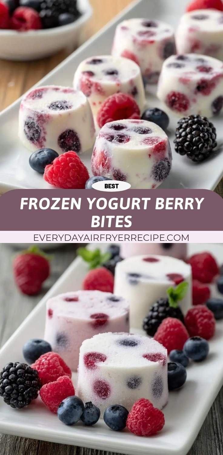 frozen yogurt berry bites pinterest