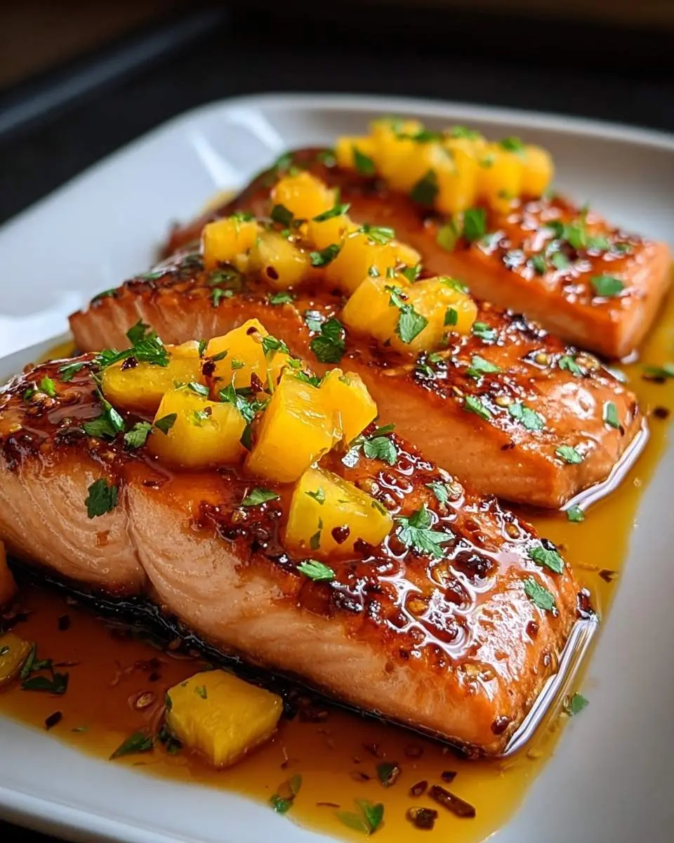 honey pineapple glazed salmon