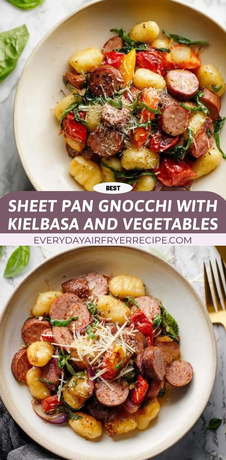 sheet pan gnocchi with kielbasa and vegetables pinterest