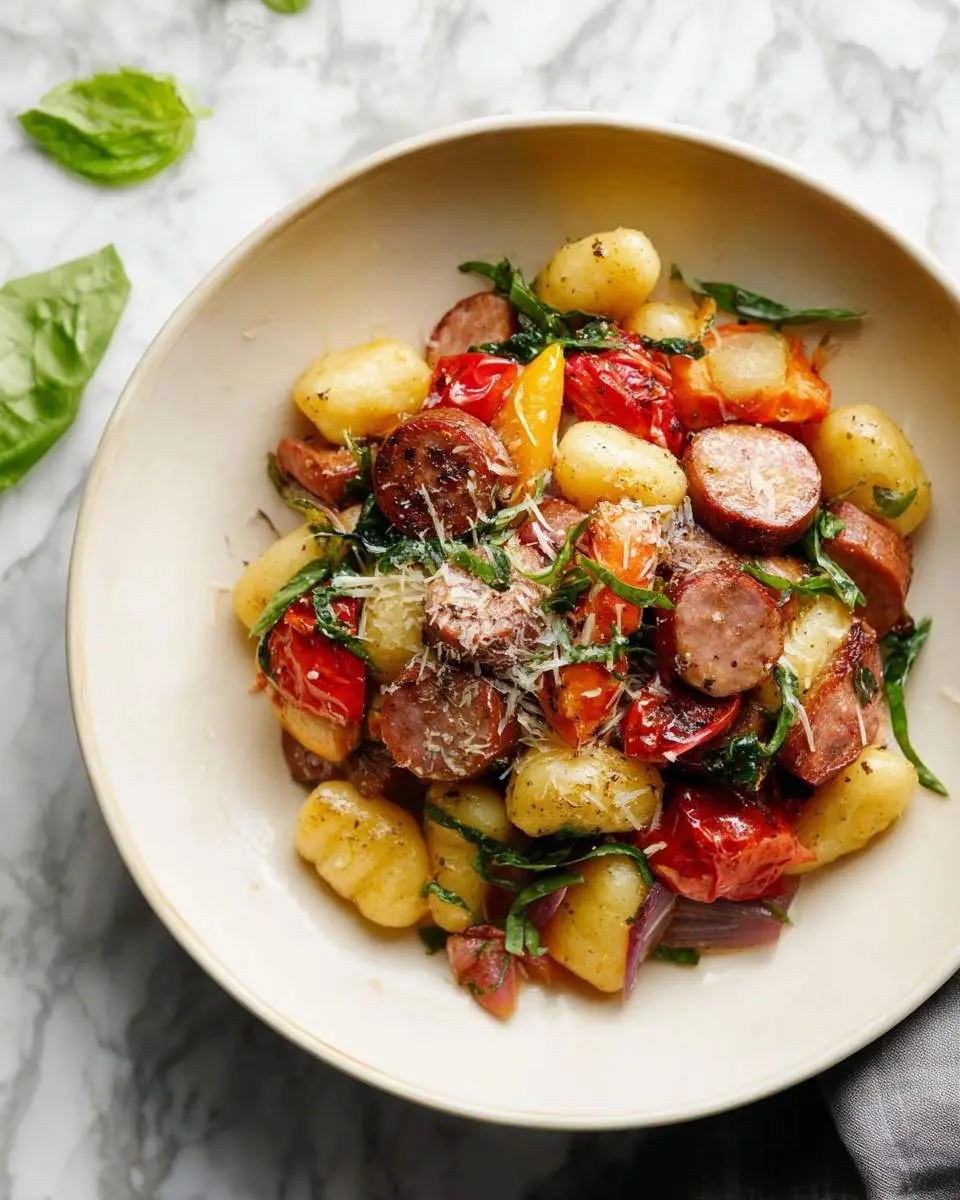 sheet pan gnocchi with kielbasa and vegetables recipe 1