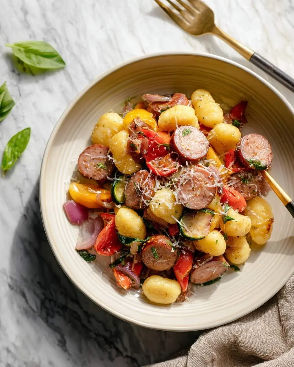 sheet pan gnocchi with kielbasa and vegetables recipe