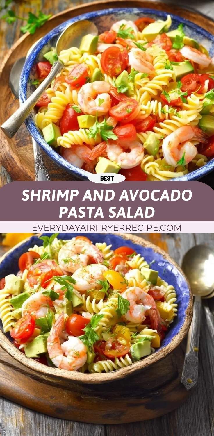 shrimp and avocado pasta salad pinterest