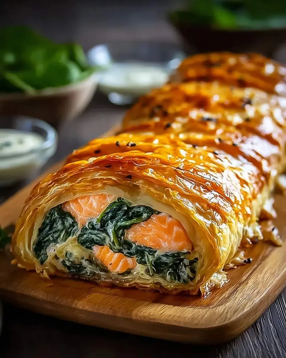 spinach and cheese salmon wellington recipe 1