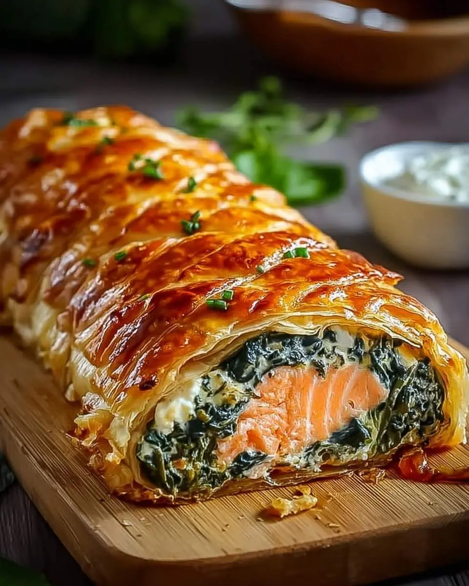 spinach and cheese salmon wellington recipe