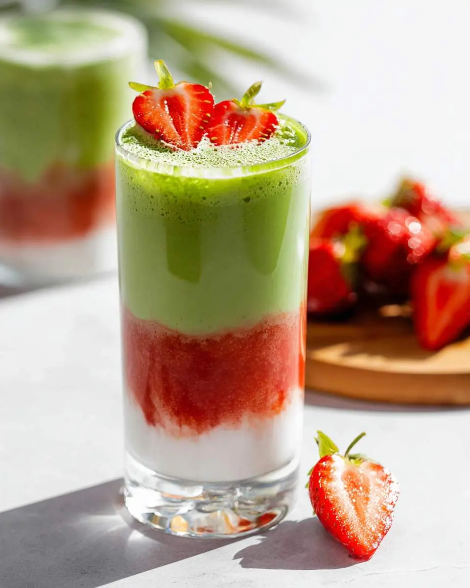 strawberry matcha latte