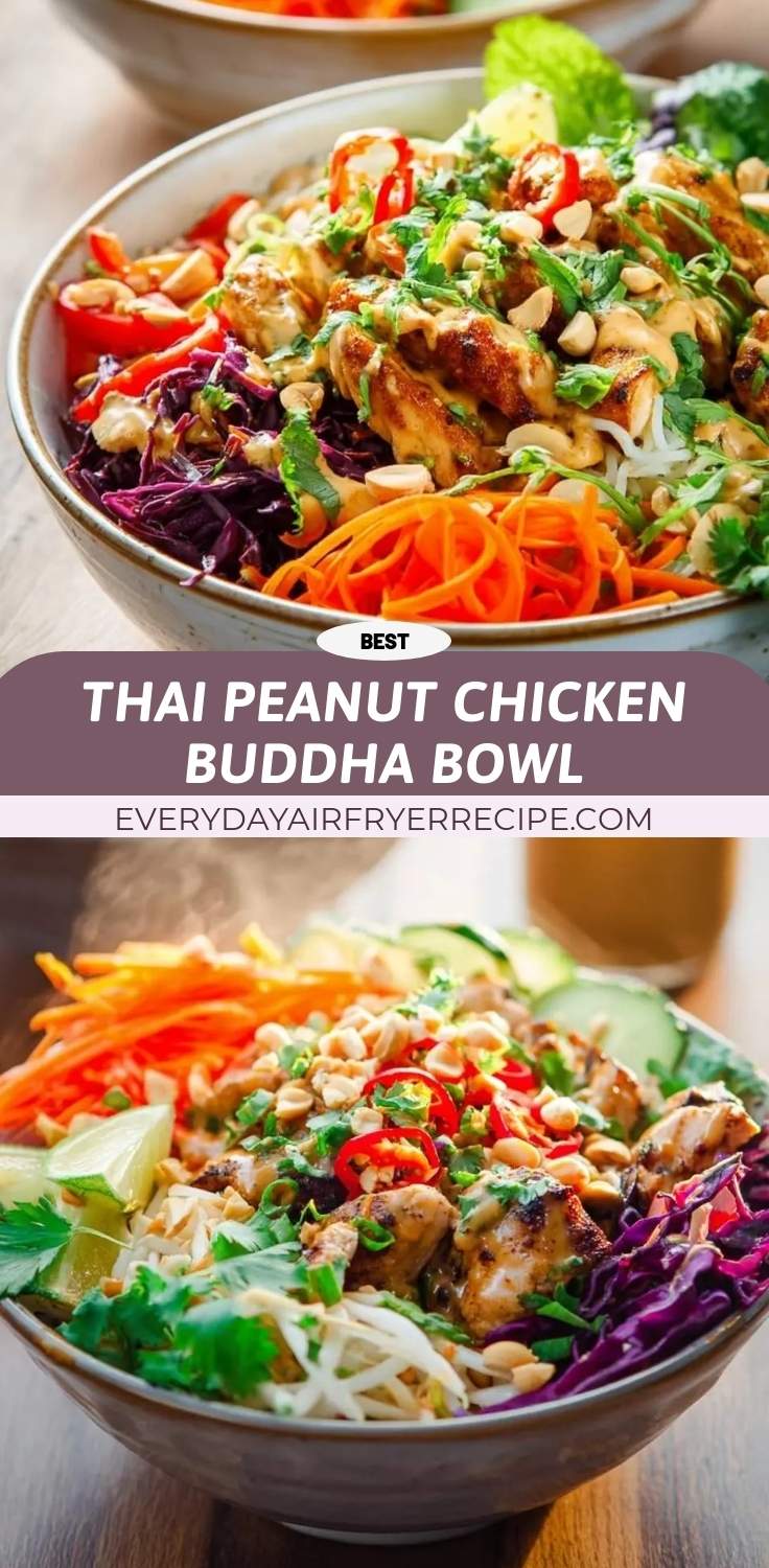 thai peanut chicken buddha bowl pinterest