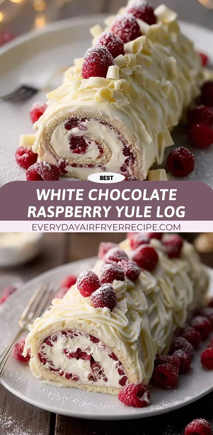 white chocolate raspberry yule log pinterest
